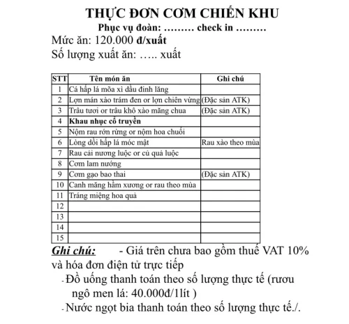 Suất không gà MỚI